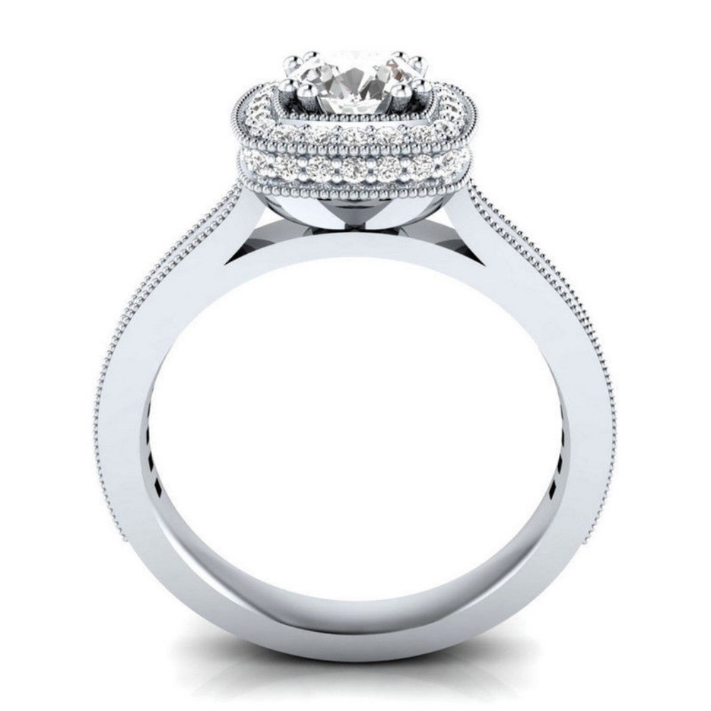 Ring Round Cut White Sapphire - Picture 2 of 4